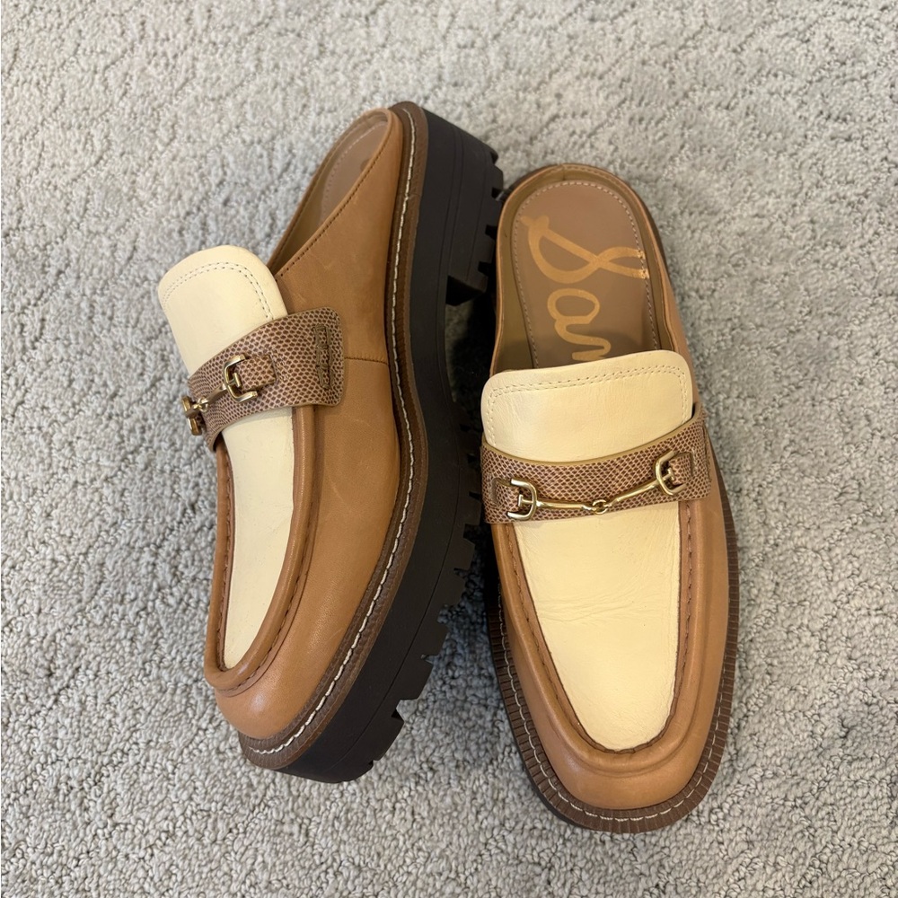 Woman’s Tan and Cream Sam Edelman Loafers